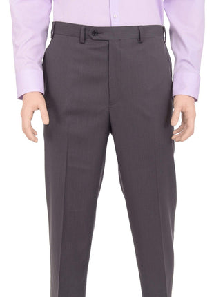 Michael Kors PANTS 36 / 32 / 36X32 Michael Kors Regular Fit Gray Herringbone Flat Front Washable Stretch Pants