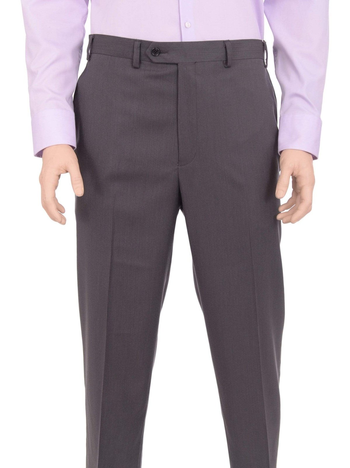 Michael Kors PANTS 36 / 32 / 36X32 Michael Kors Regular Fit Gray Herringbone Flat Front Washable Stretch Pants