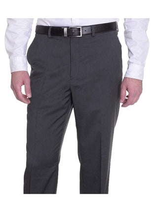 Michael Kors PANTS Michael Kors Regular Fit Gray Textured Stretch Fabric Flat Front Dress Pants