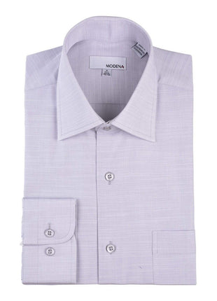 Modena Sale Shirts 14 1/2 32/33 Classic Fit Light Gray Textured Spread Collar Cotton Blend Dress Shirt