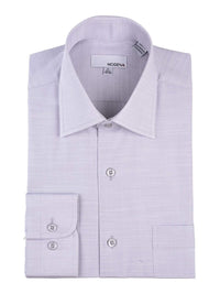 Thumbnail for Modena Sale Shirts 14 1/2 32/33 Classic Fit Light Gray Textured Spread Collar Cotton Blend Dress Shirt