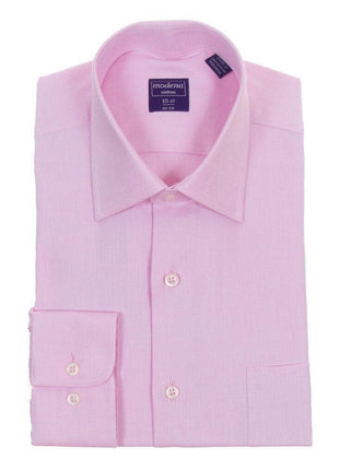 Modena SHIRTS 15 1/2 32/33 Classic Fit Raspberry Pink Twill Standard Cuff Cotton Dress Shirt