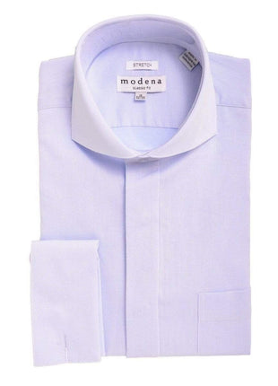 Modena SHIRTS 16 / 32/33 Mens Classic Fit Light Blue Cutaway Collar French Cuff Cotton Blend Dress Shirt