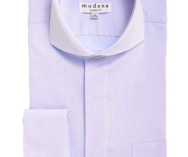 slim fit dress slacks Modena Men's Slim Fit Short Sleeve Cotton Blend Solid Dress Shirt - Clearance main image 1