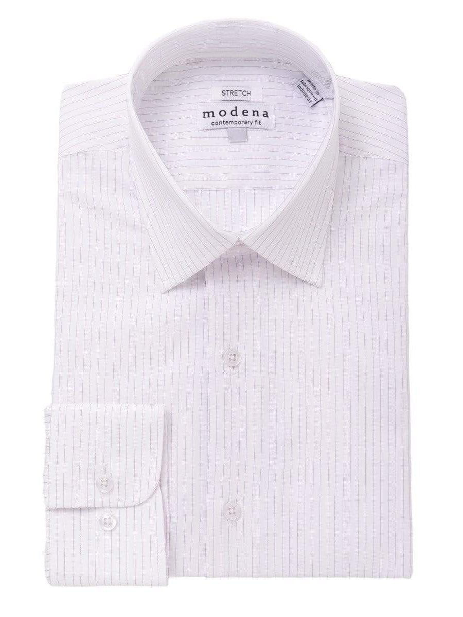 The Suit Depot Mens Cotton Pink Striped Slim Fit Stretch Dress Shirt, 17 1/2 / 32/33 The Suit Depot Mens Cotton Pink Striped Slim Fit Stretch Dress Shirt, 17 1/2 / 32/33