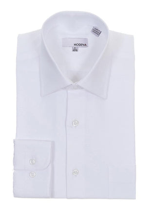 Modena SHIRTS Classic Fit White Twill Standard Cuff Cotton Dress Shirt