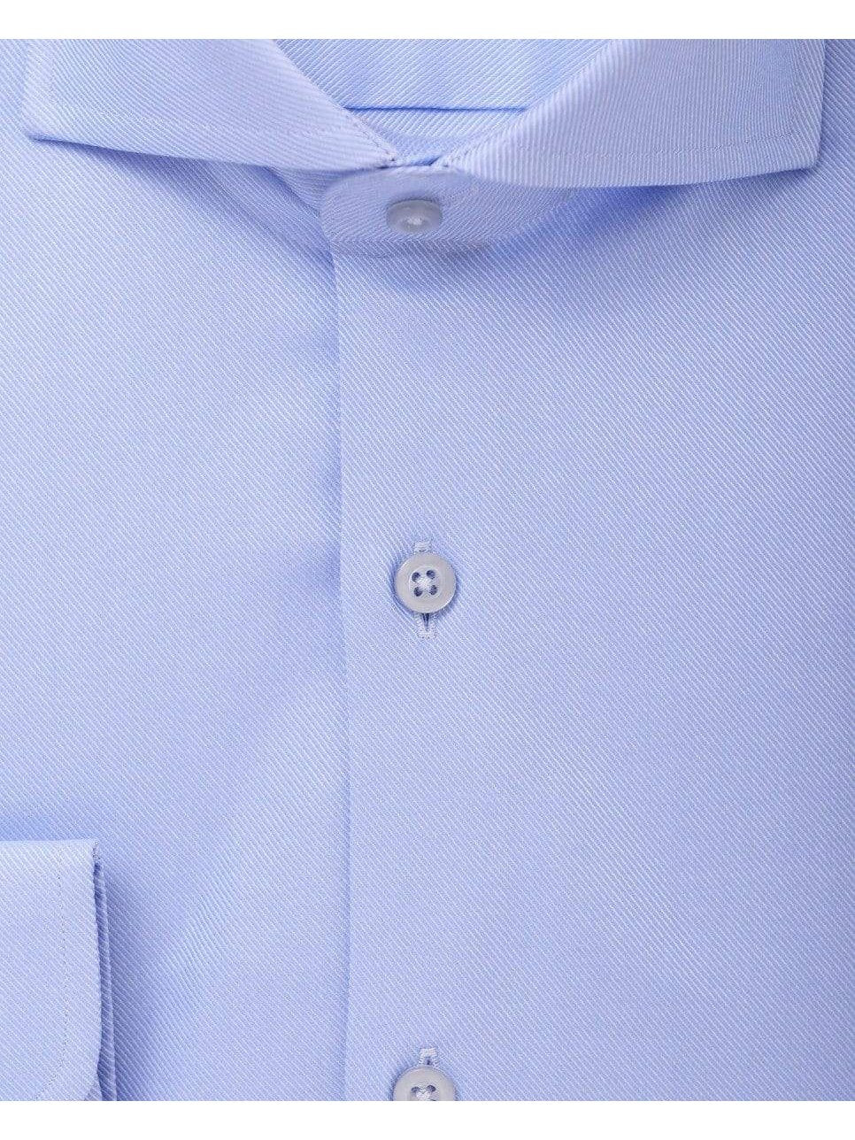 Modena SHIRTS Mens Cotton Blend Blue Cutaway Collar Slim Fit Dress Shirt