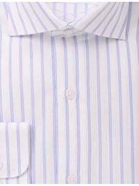 Thumbnail for Modena SHIRTS Mens Cotton Blend Blue Striped Slim Fit Spread Collar Dress Shirt