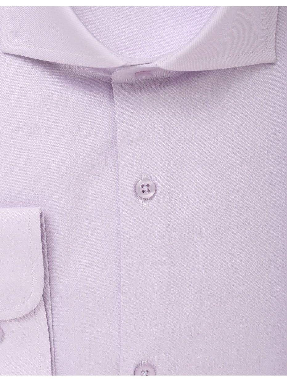 Modena SHIRTS Mens Cotton Blend Purple Cutaway Collar Slim Fit Dress Shirt-