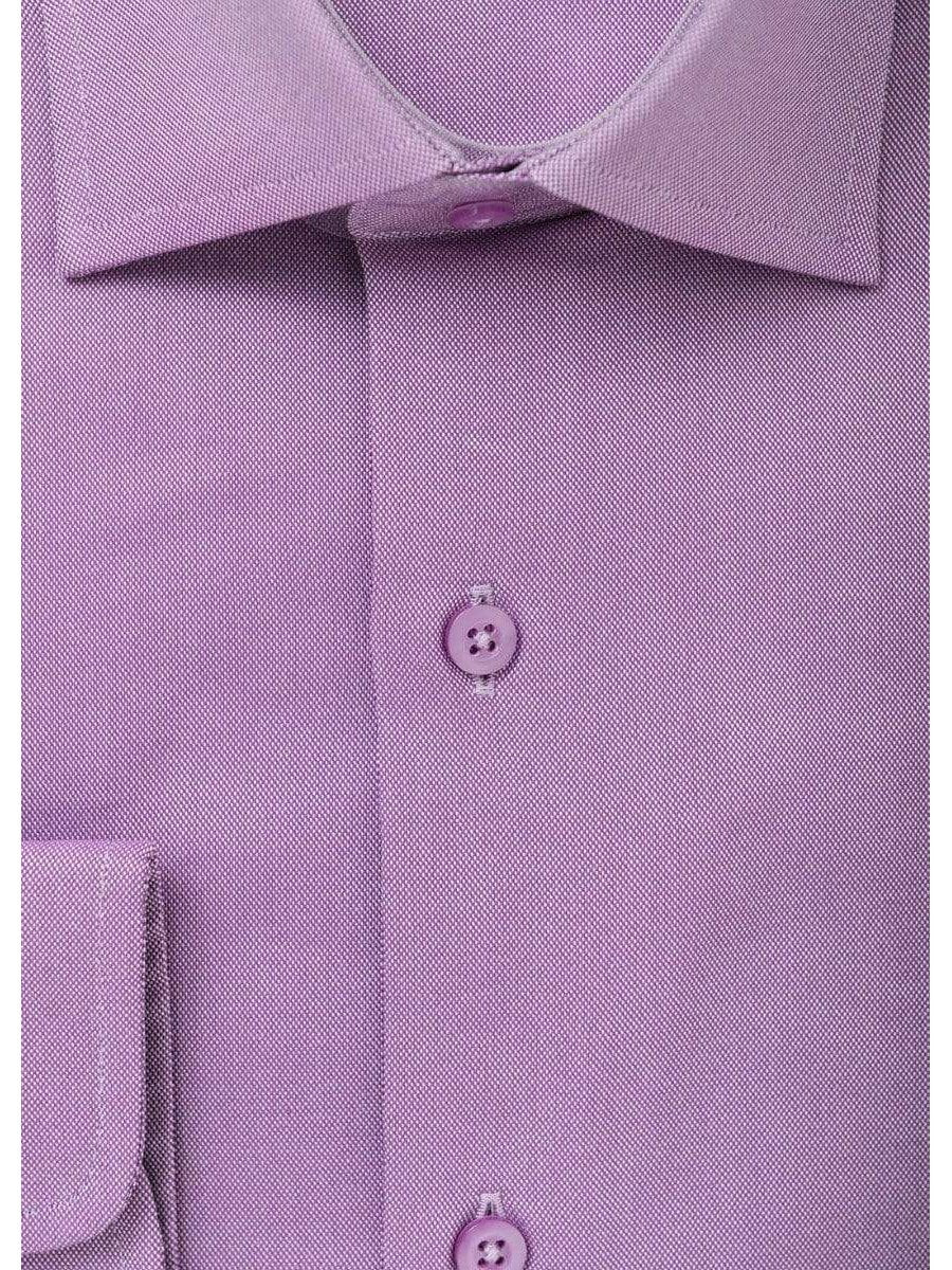 Modena SHIRTS Mens Cotton Blend Purple Spread Collar Slim Fit Dress Shirt