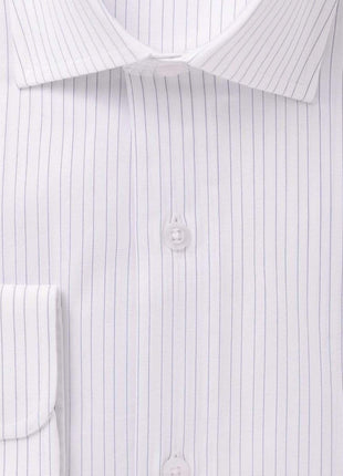 Modena SHIRTS Mens Cotton Blue Striped Slim Fit Stretch Dress Shirt