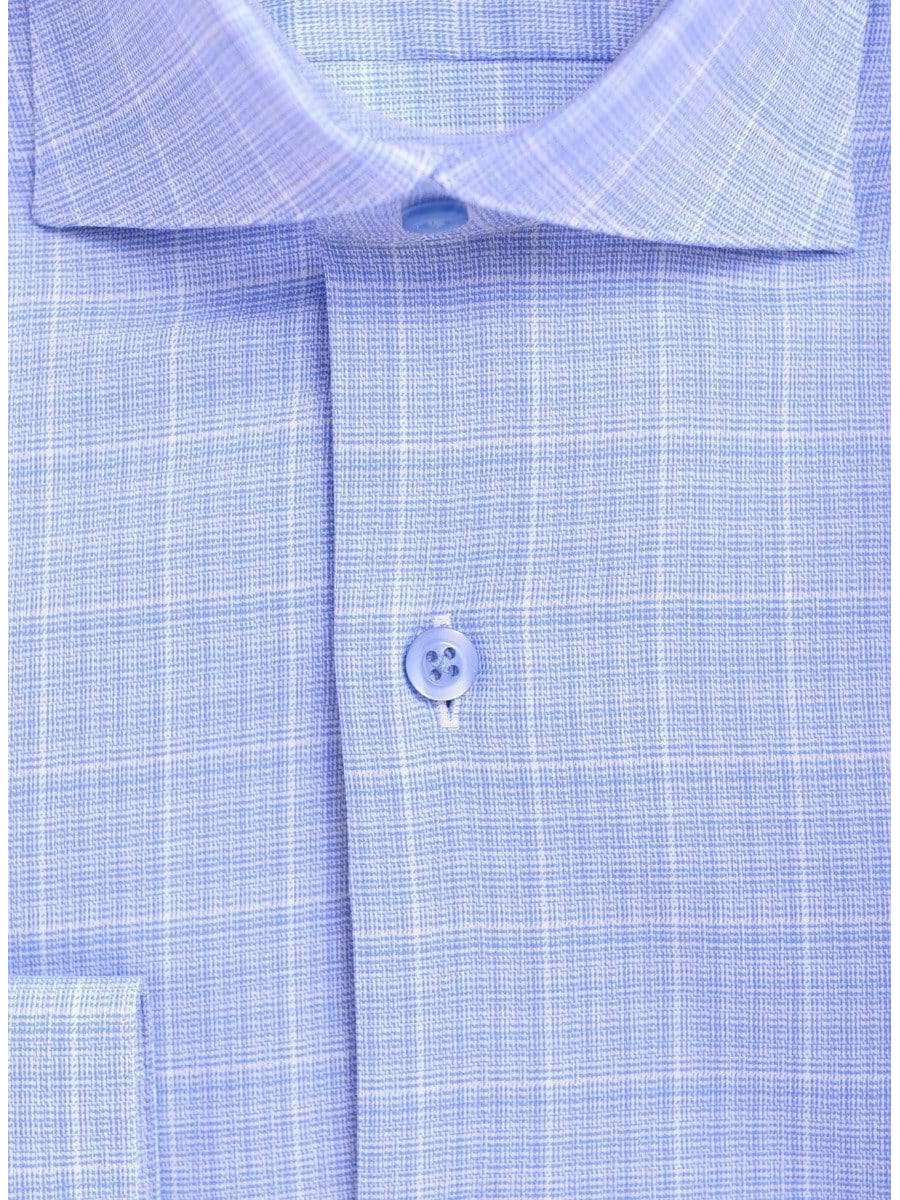 Shop White and Blue Plaid Cotton Blend Dress Shirt | The Suit Depot Shop White and Blue Plaid Cotton Blend Dress Shirt | The Suit Depot