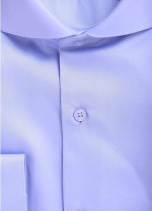 Modena SHIRTS Mens Slim Fit Solid Blue Spread Collar Cotton Blend Dress Shirt