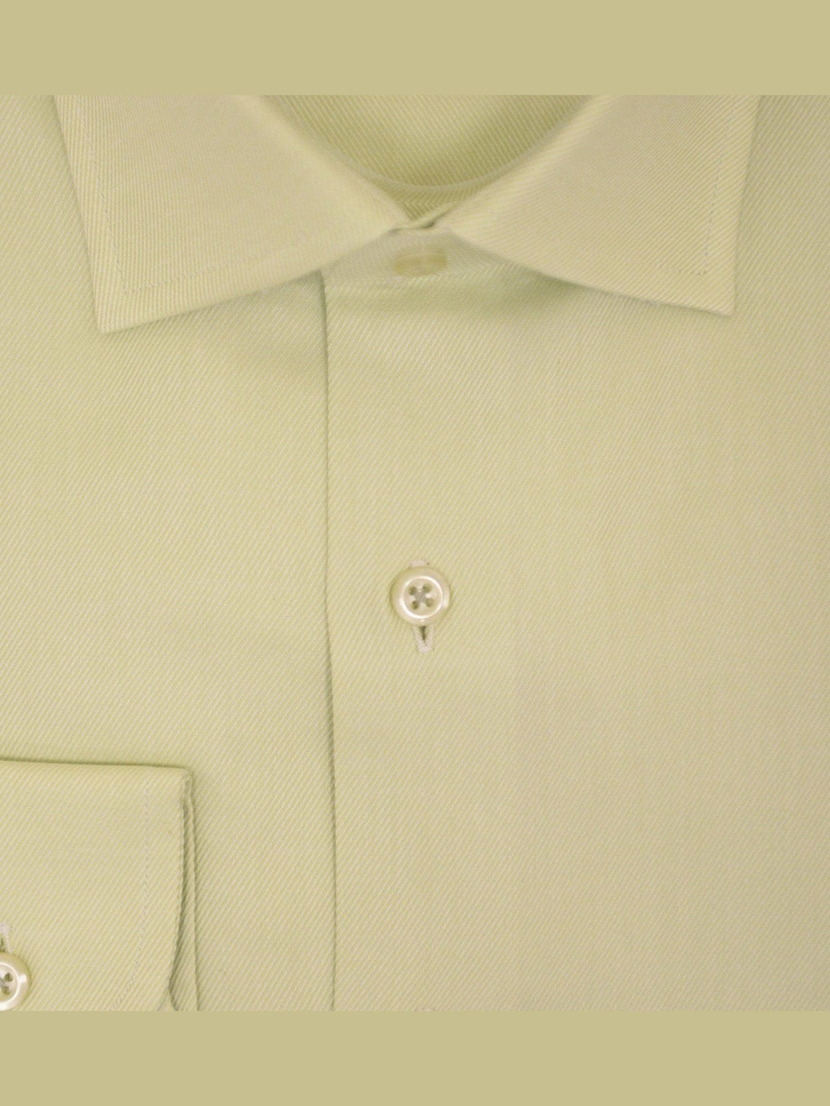 Mens Slim Fit Solid Lime Green Twill Spread Collar Cotton Dress Shirt - The Suit Depot
