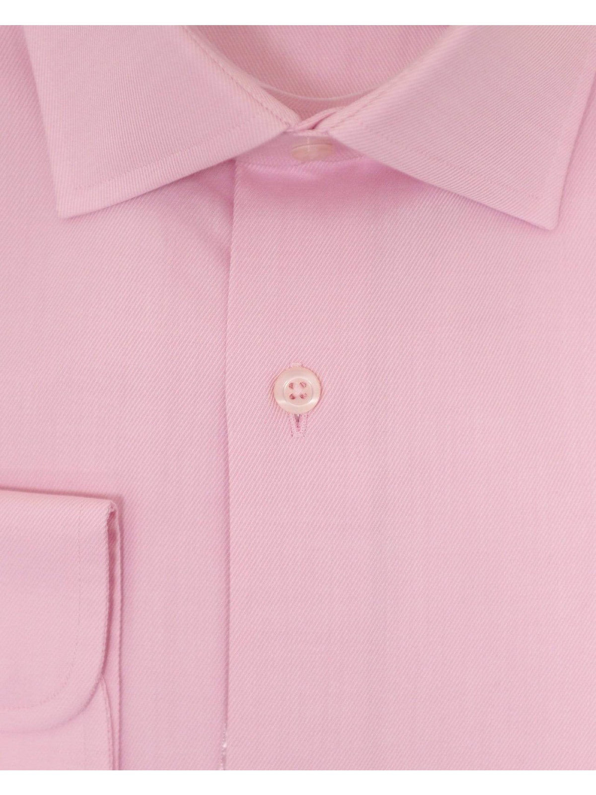 Modena SHIRTS Mens Slim Fit Solid Pink Twill Spread Collar Cotton Blend Dress Shirt