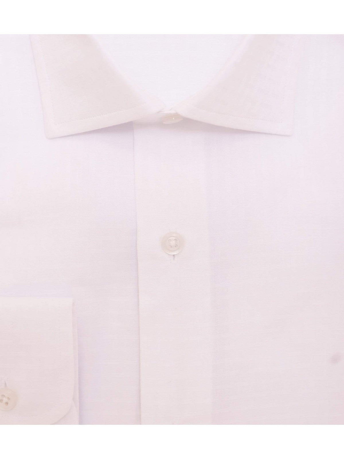 Modena SHIRTS Mens Slim Fit White Tonal Basketweave Spread Collar Cotton Dress Shirt