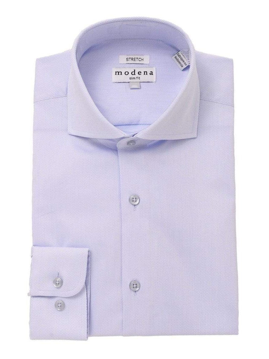 The Suit Depot Men's Cotton Solid Blue Slim Fit Stretch Dress Shirt, 14 1/2 / 32/33 The Suit Depot Men's Cotton Solid Blue Slim Fit Stretch Dress Shirt, 14 1/2 / 32/33