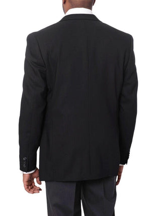 Montefino Uomo BLAZERS Montefino Mens Solid Black 100% Wool Slim Fit Blazer Sport Coat