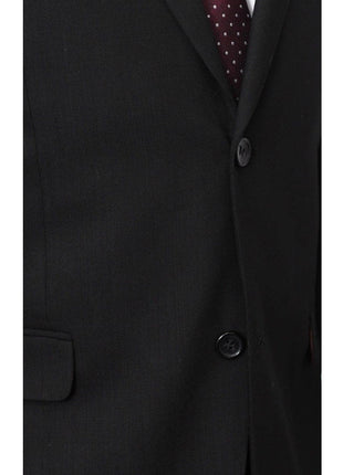 Montefino Uomo BLAZERS Montefino Mens Solid Black 100% Wool Slim Fit Blazer Sport Coat