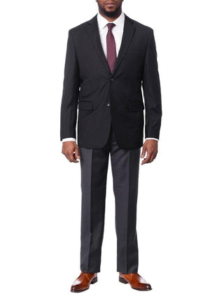 Montefino Uomo BLAZERS Montefino Mens Solid Navy Blue 100% Wool Slim Fit Blazer Sportcoat