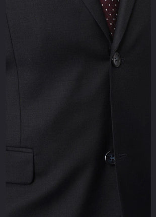 Montefino Uomo BLAZERS Montefino Mens Solid Navy Blue 100% Wool Slim Fit Blazer Sportcoat