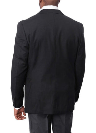 Montefino Uomo BLAZERS Montefino Mens Solid Navy Blue 100% Wool Slim Fit Blazer Sportcoat