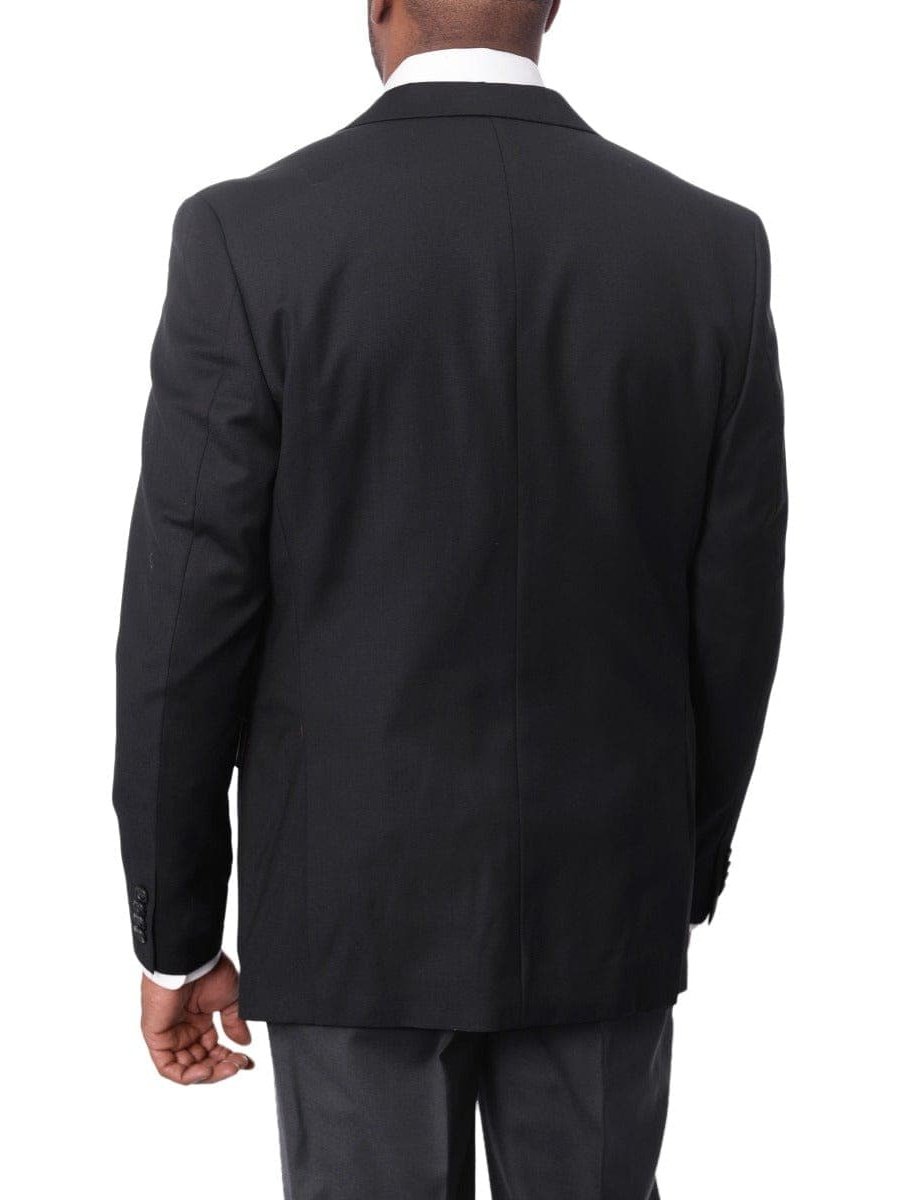 Montefino Uomo BLAZERS Montefino Mens Solid Navy Blue 100% Wool Slim Fit Blazer Sportcoat