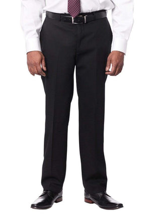 Montefino Uomo PANTS 28 / 36 Montefino Mens Solid Black 100% Wool Slim Fit Quality Dress Pants