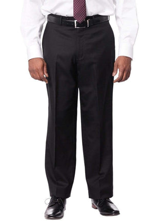 Montefino Uomo PANTS 32 / 37 Montefino Mens Solid Black 100% Wool Regular Fit Dress Pants