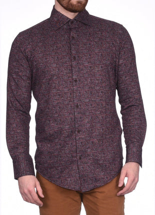 Montreux SHIRTS S / Burgundy Montreux Men's 4 - Way Jersey Stretch Wrinkle Resistant Slim Fit Casual Shirt