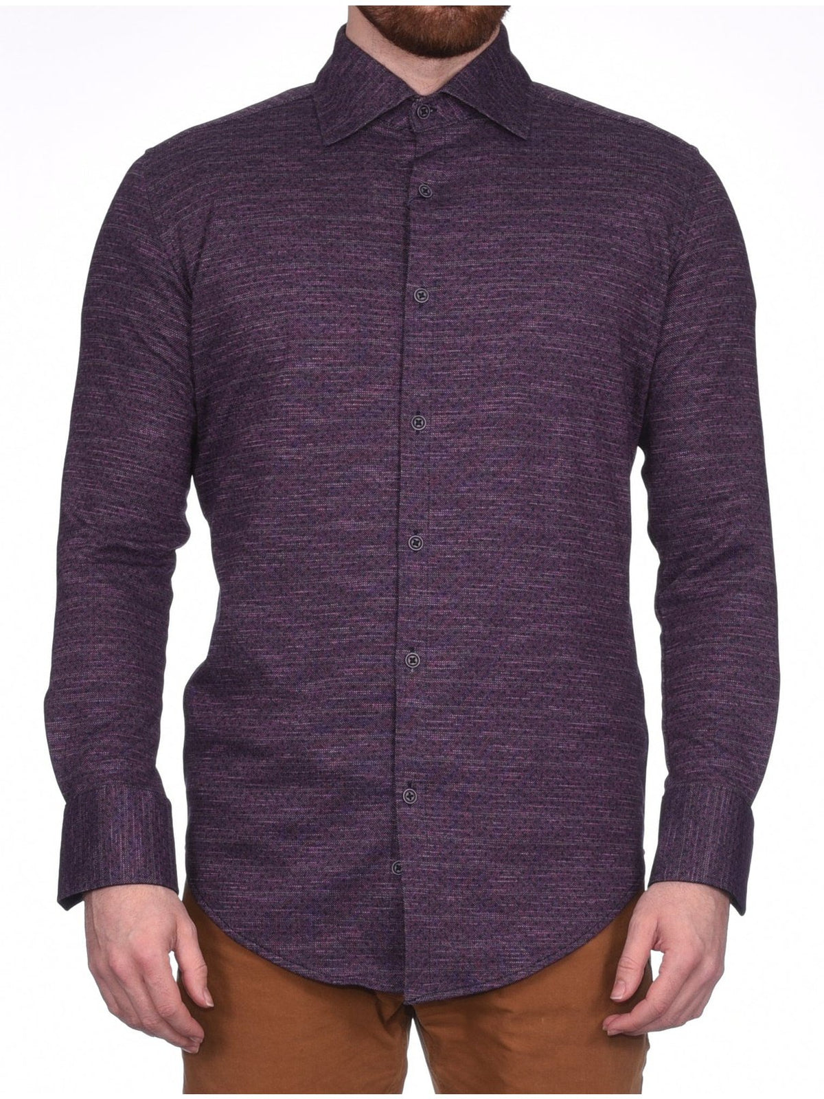 Montreux SHIRTS S / Purple Montreux Men&#39;s 4 - Way Jersey Stretch Wrinkle Resistant Slim Fit Casual Shirt