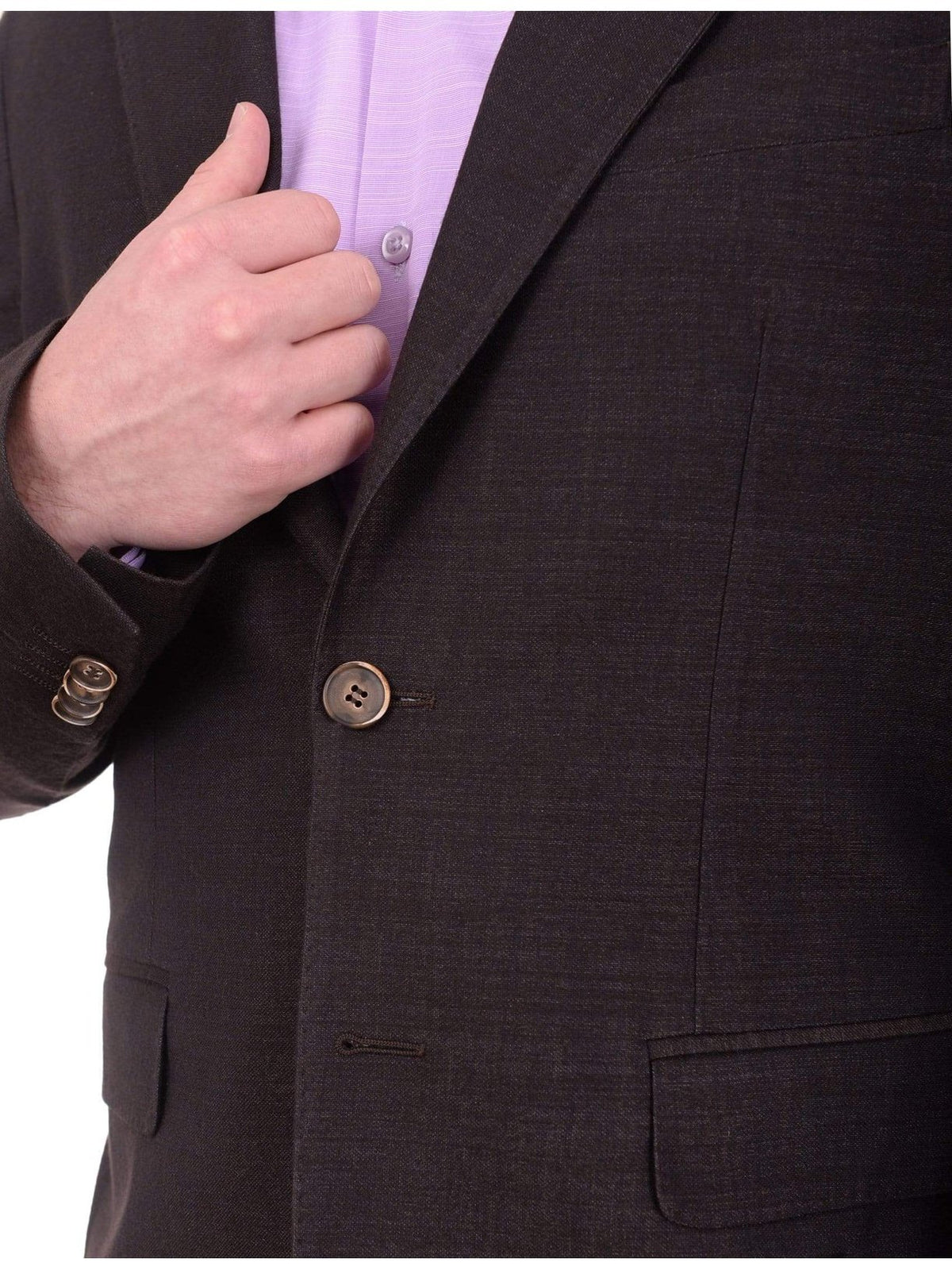 Napoli BLAZERS Mens Napoli Extra Slim Fit Brown Heather Unlined Half Canvassed Wool Sportcoat