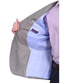 Thumbnail for Napoli BLAZERS Mens Napoli Gray Sharkskin Half Canvassed Wool Silk Blend Blazer Sportcoat