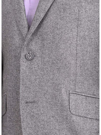 Thumbnail for Napoli BLAZERS Mens Napoli Gray Sharkskin Half Canvassed Wool Silk Blend Blazer Sportcoat