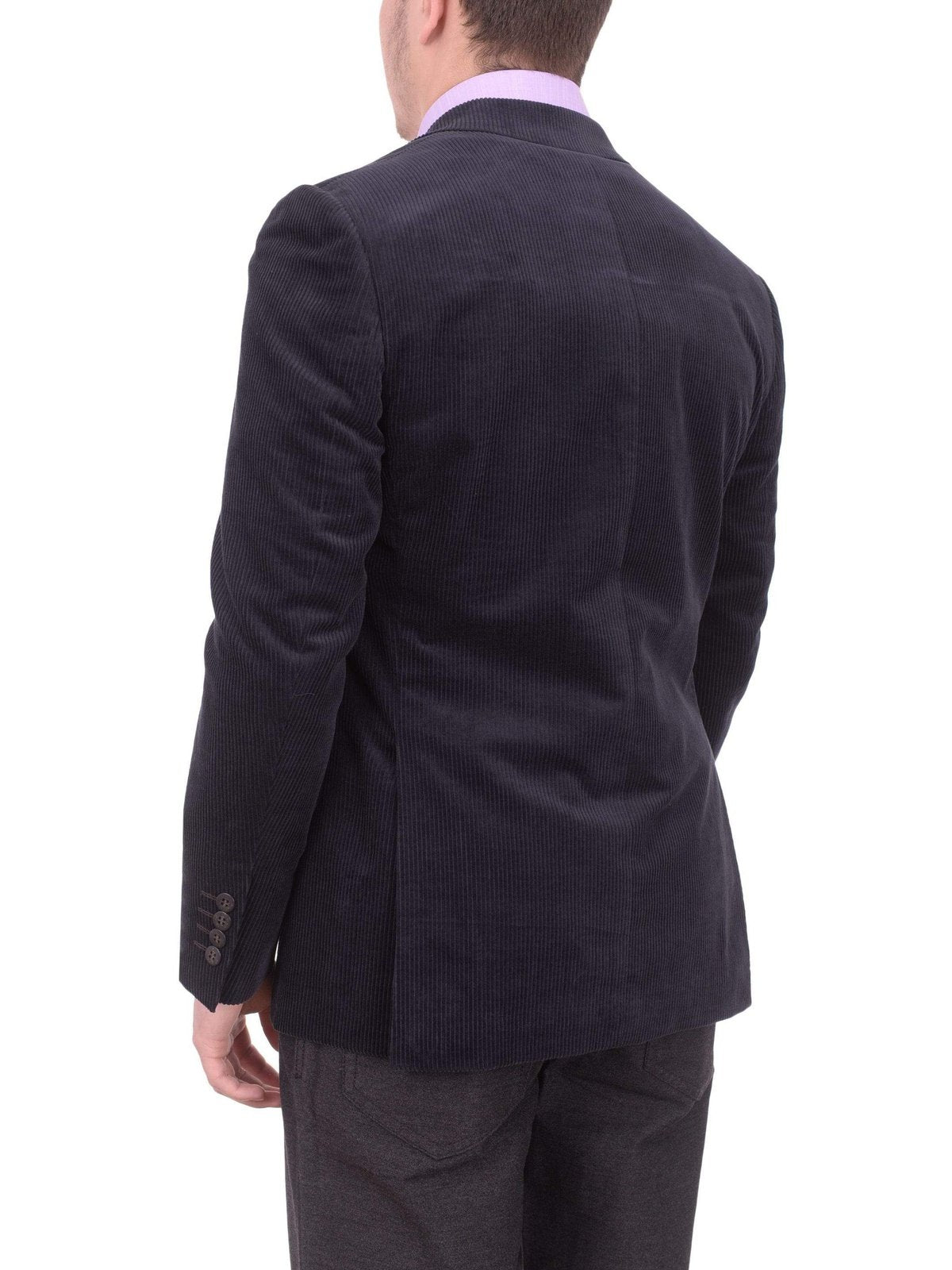 Back View of Navy Corduroy Cotton Sportcoat
