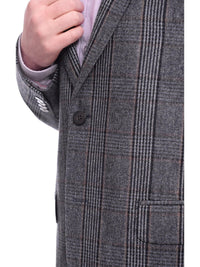 Thumbnail for Napoli BLAZERS Napoli Classic Fit Blue Plaid Two Button Half Canvassed Wool Cahsmere Blazer