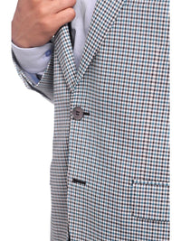 Thumbnail for Napoli BLAZERS Napoli Classic Fit Turquoise Check Half Canvassed Marzotto Wool Blazer Sportcoat
