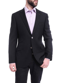 Thumbnail for Slim Fit Black Tonal Stripe Wool Blazer