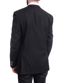 Thumbnail for back view of black tonal stripe slim fit blazer