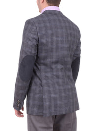 Thumbnail for Napoli BLAZERS Napoli Slim Fit Blue & Gray Plaid Half Canvassed Silk Wool Blazer Sportcoat