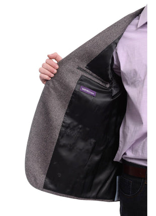 Napoli BLAZERS Napoli Slim Fit Gray Herringbone Half Canvassed Cashmere Blazer Sportcoat