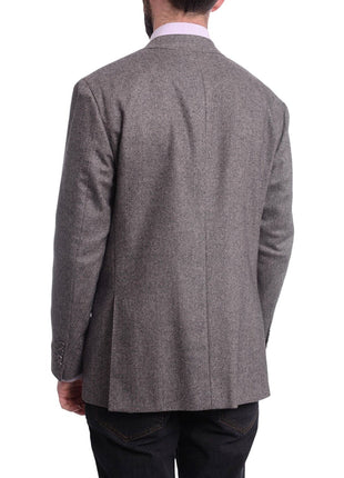 Napoli BLAZERS Napoli Slim Fit Gray Herringbone Half Canvassed Cashmere Blazer Sportcoat