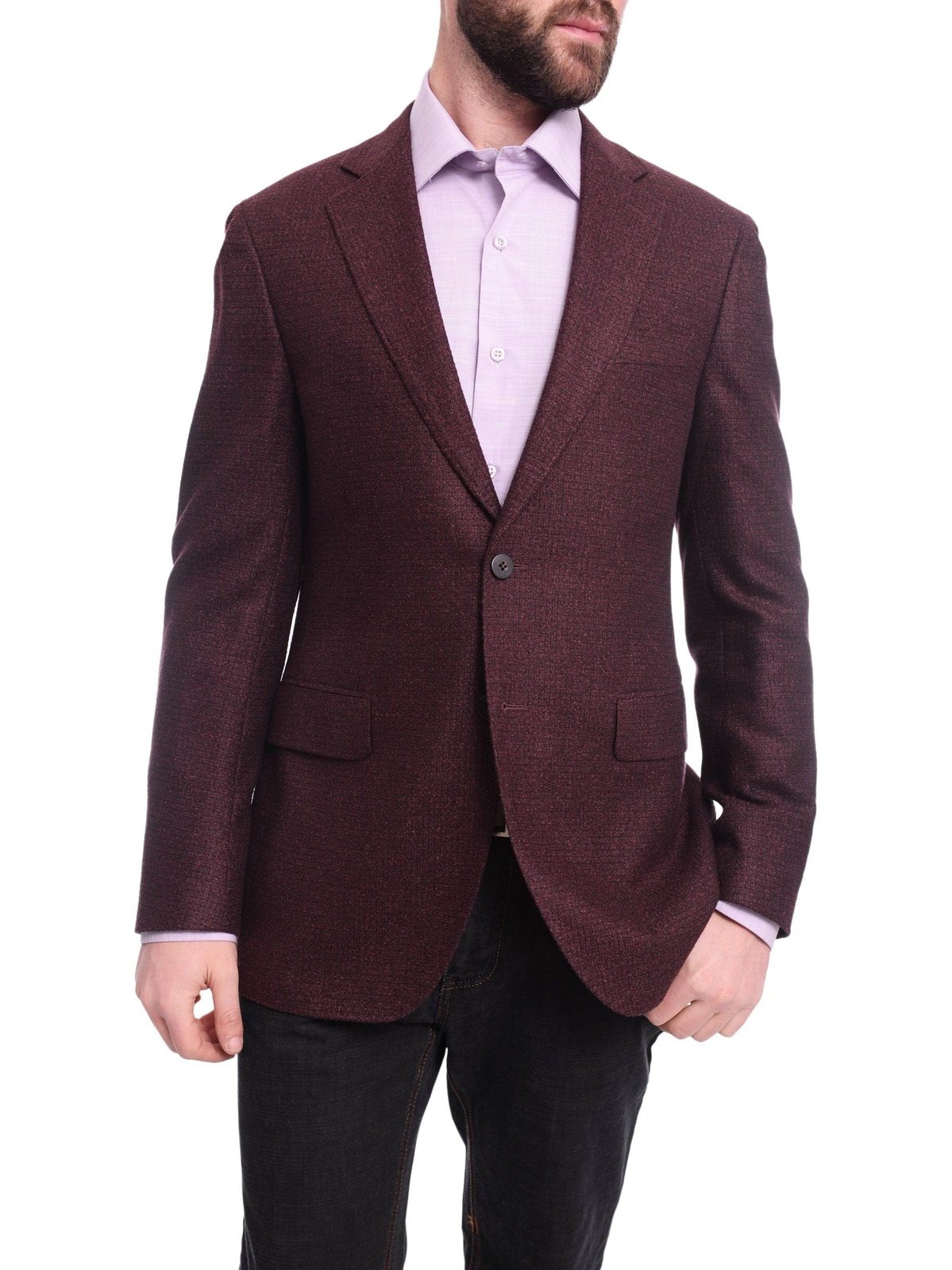 Burgundy hot sale tweed blazer