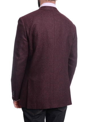Napoli BLAZERS Napoli Slim Fit Maroon Tweed Two Button Half Canvassed Wool Blazer Sportcoat