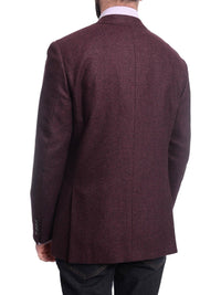 Thumbnail for Napoli BLAZERS Napoli Slim Fit Maroon Tweed Two Button Half Canvassed Wool Blazer Sportcoat