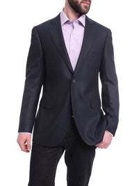 Thumbnail for Napoli BLAZERS Napoli Slim Fit Navy Blue Textured Two Button Half Canvassed Reda Wool Blazer