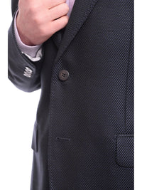 Thumbnail for Napoli BLAZERS Napoli Slim Fit Navy Blue Textured Two Button Half Canvassed Reda Wool Blazer