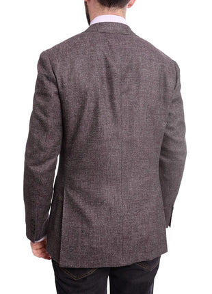 Napoli BLAZERS Napoli Slim Fit Purple Textured Two Button Half Canvassed Wool Blazer Sportcoat