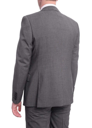 Napoli Napoli Slim Fit Solid Gray Two Button Half Canvassed Wool Suit
