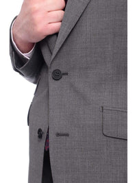 Thumbnail for Napoli Napoli Slim Fit Solid Gray Two Button Half Canvassed Wool Suit